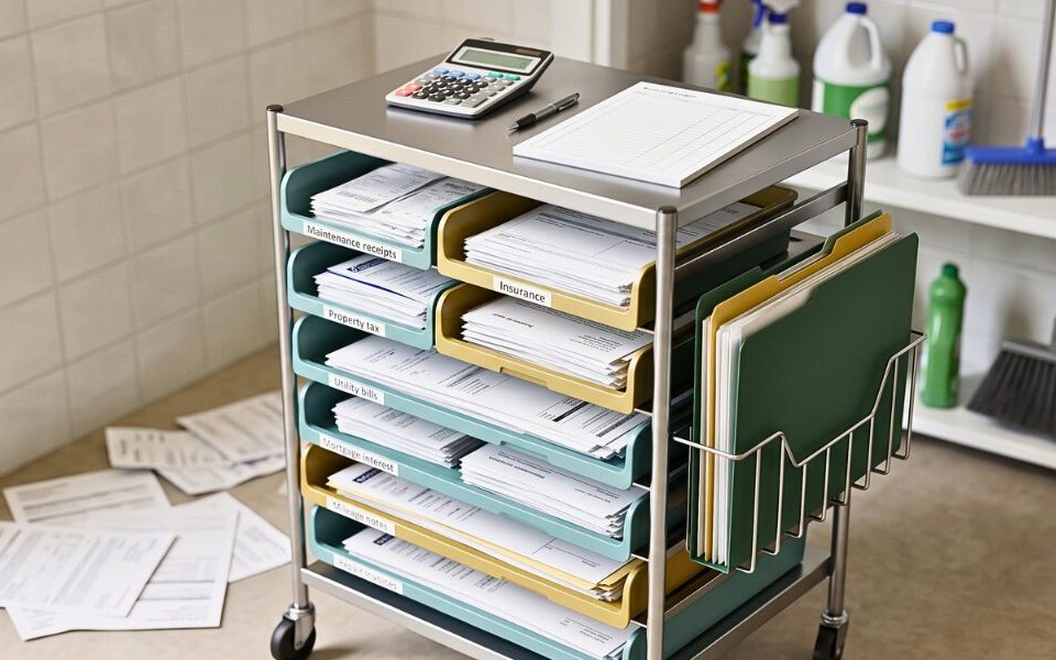 Rental expense organizer shows tax deduction tracking