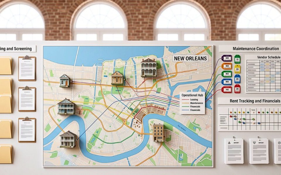 Portfolio map shows organized rental property management