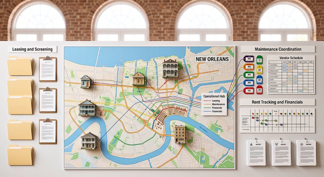 Portfolio map shows organized rental property management